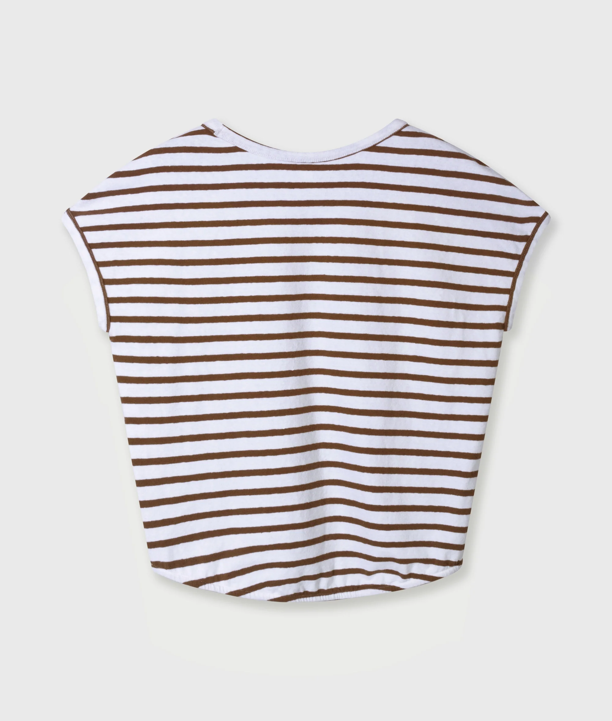 v-neck tee stripes | white/dark truffle - Image 6