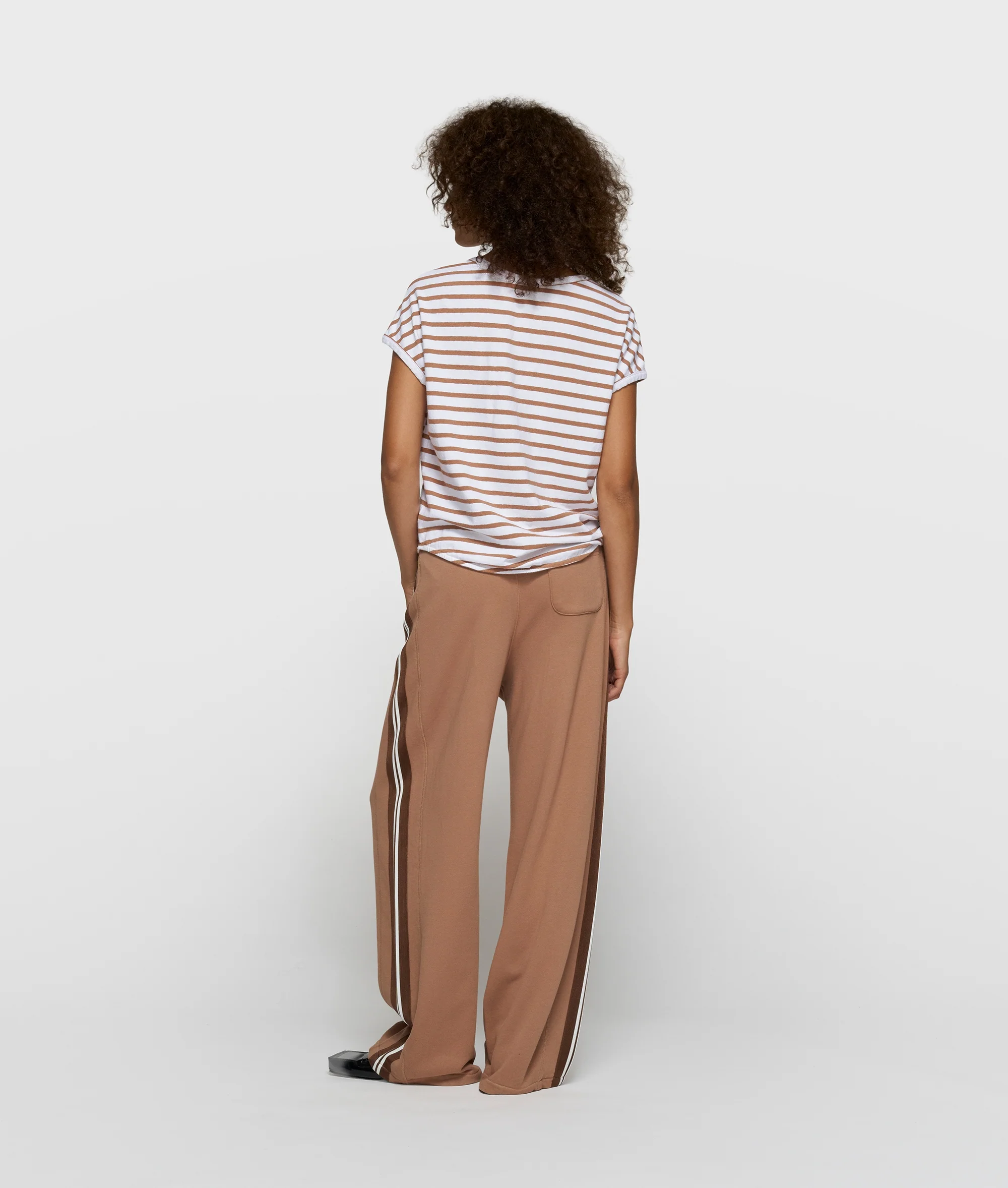 v-neck tee stripes | white/fudge - Image 5