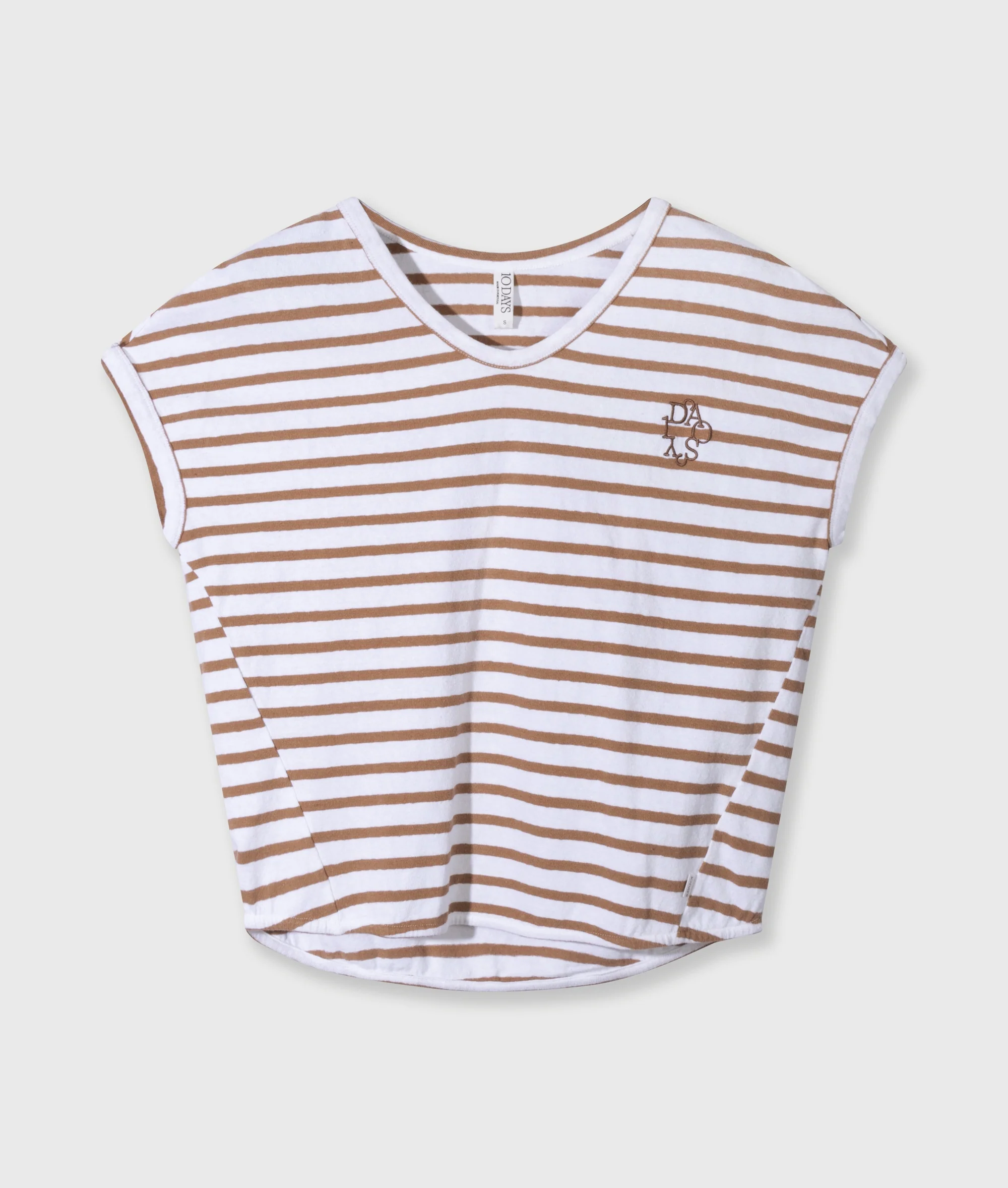 v-neck tee stripes | white/fudge - Image 6
