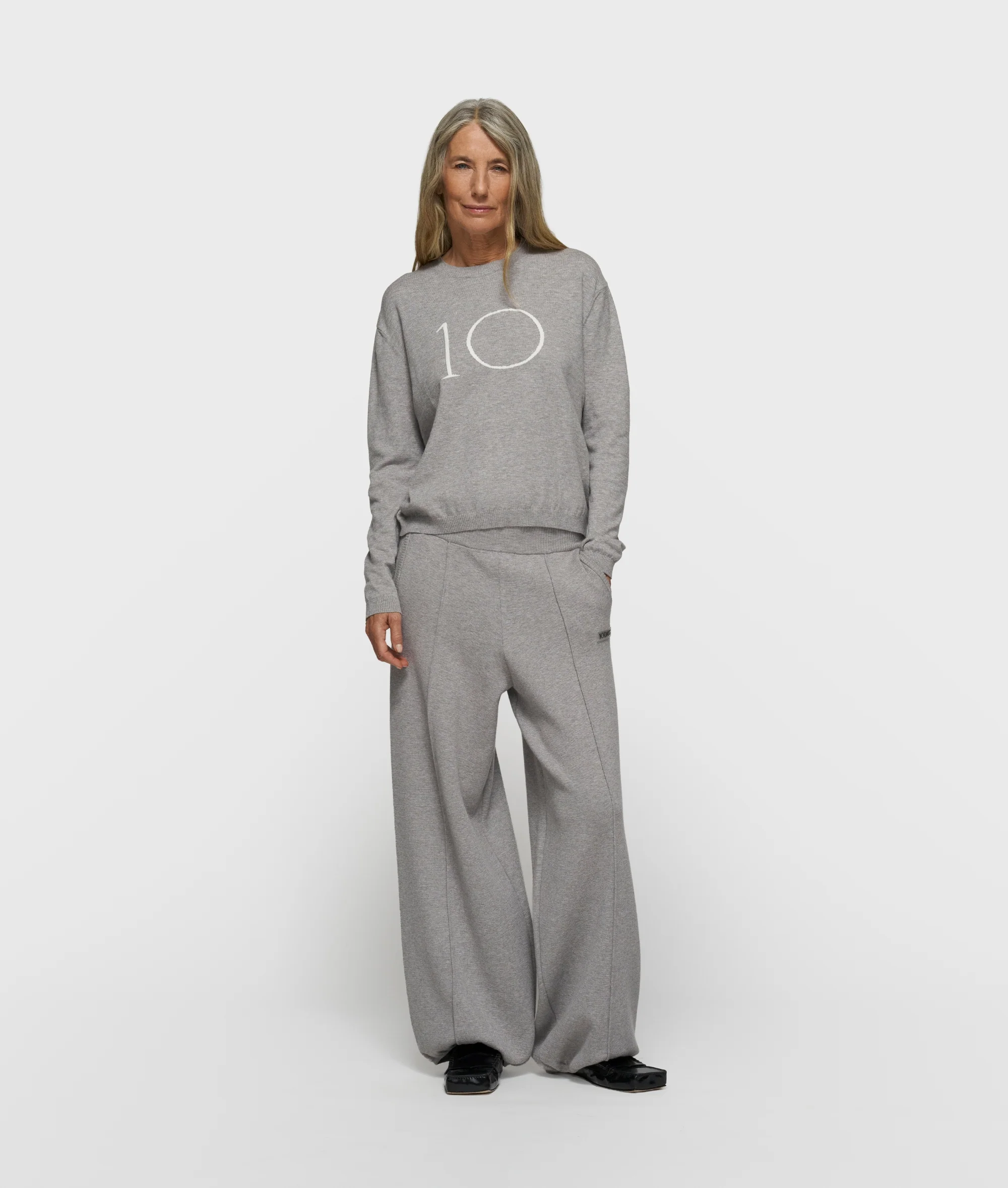 western knit pants | grey melee - Image 3