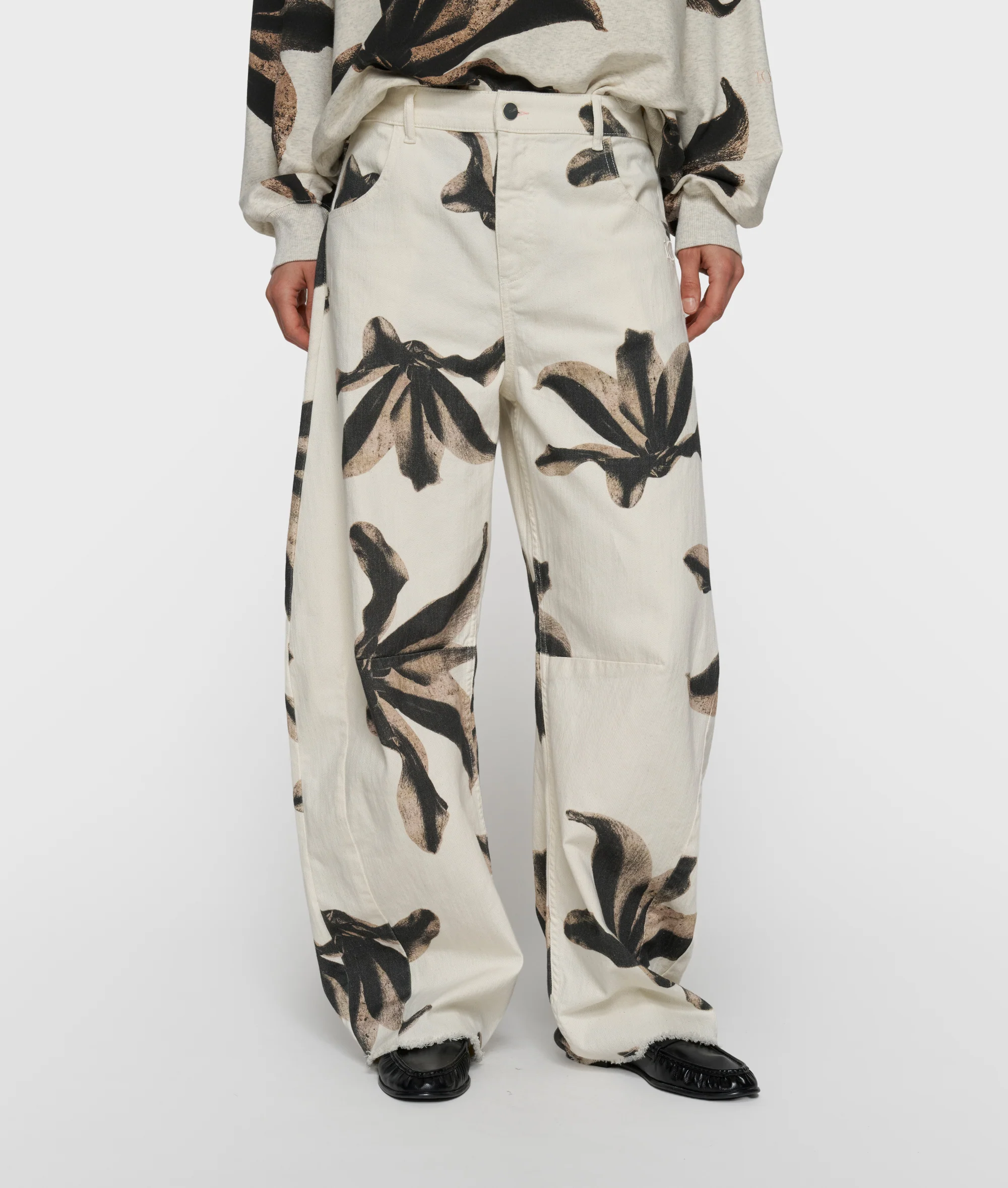 western pants flower | ecru - Image 2