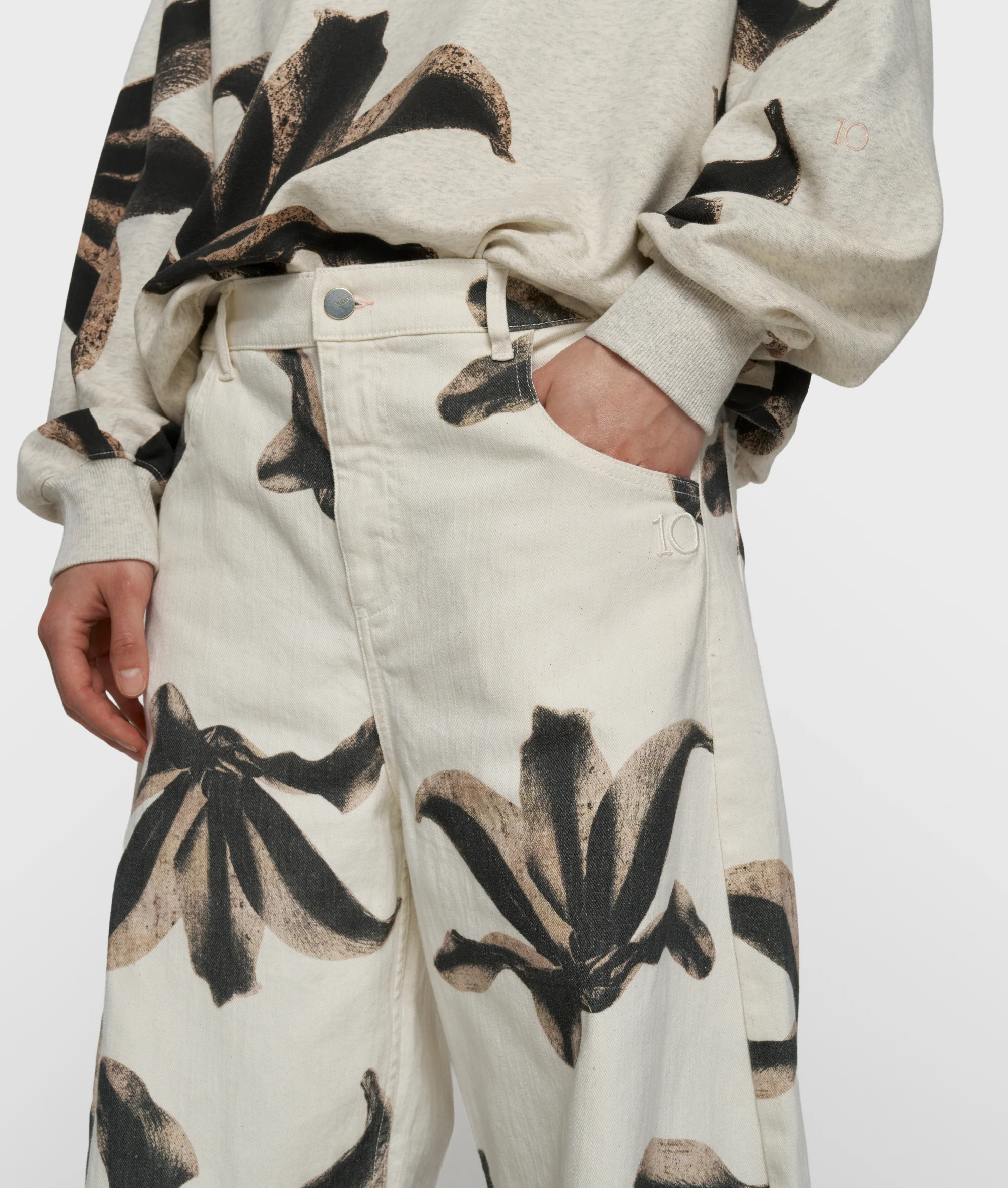 western pants flower | ecru - Image 4