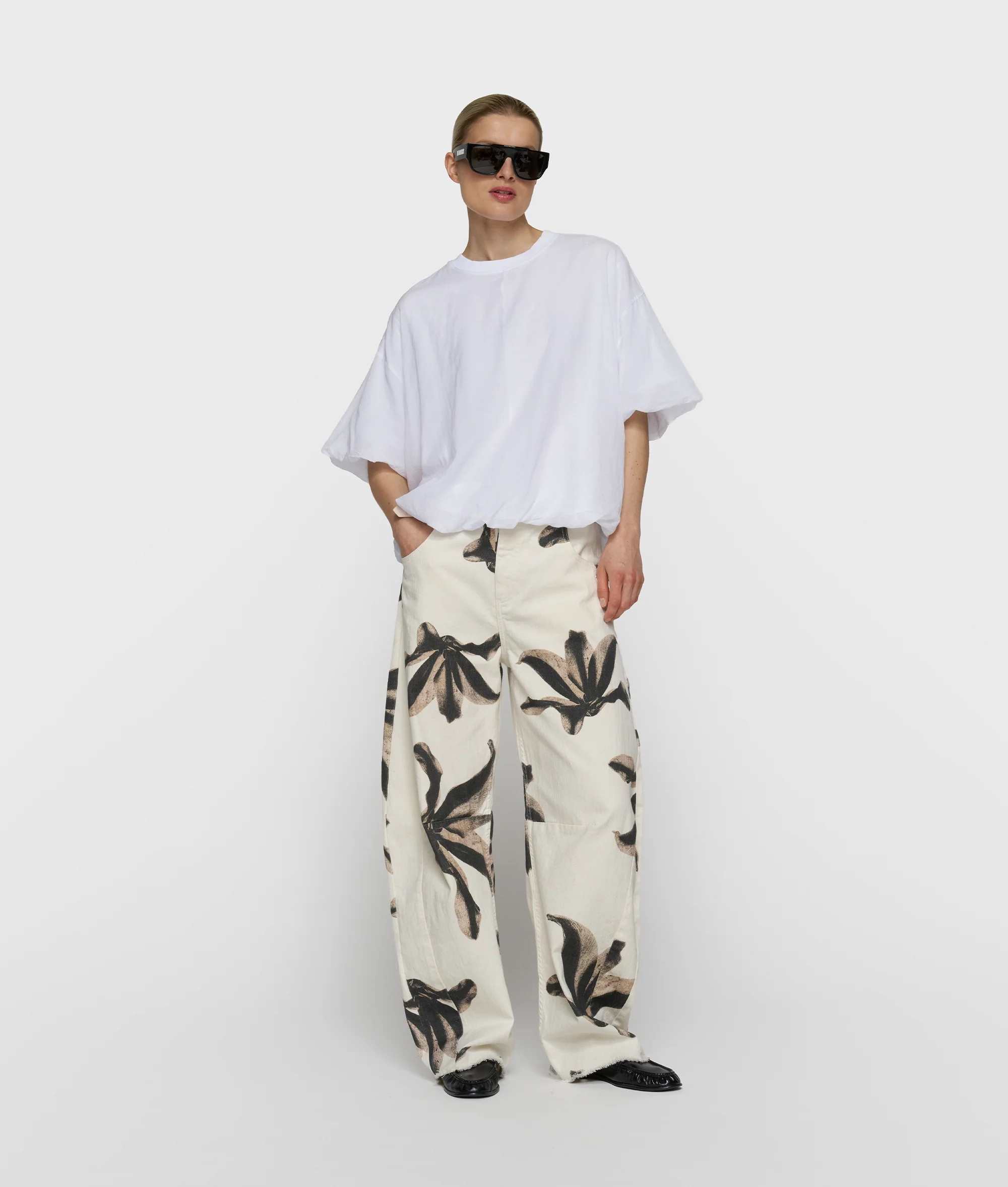 western pants flower | ecru - Image 5