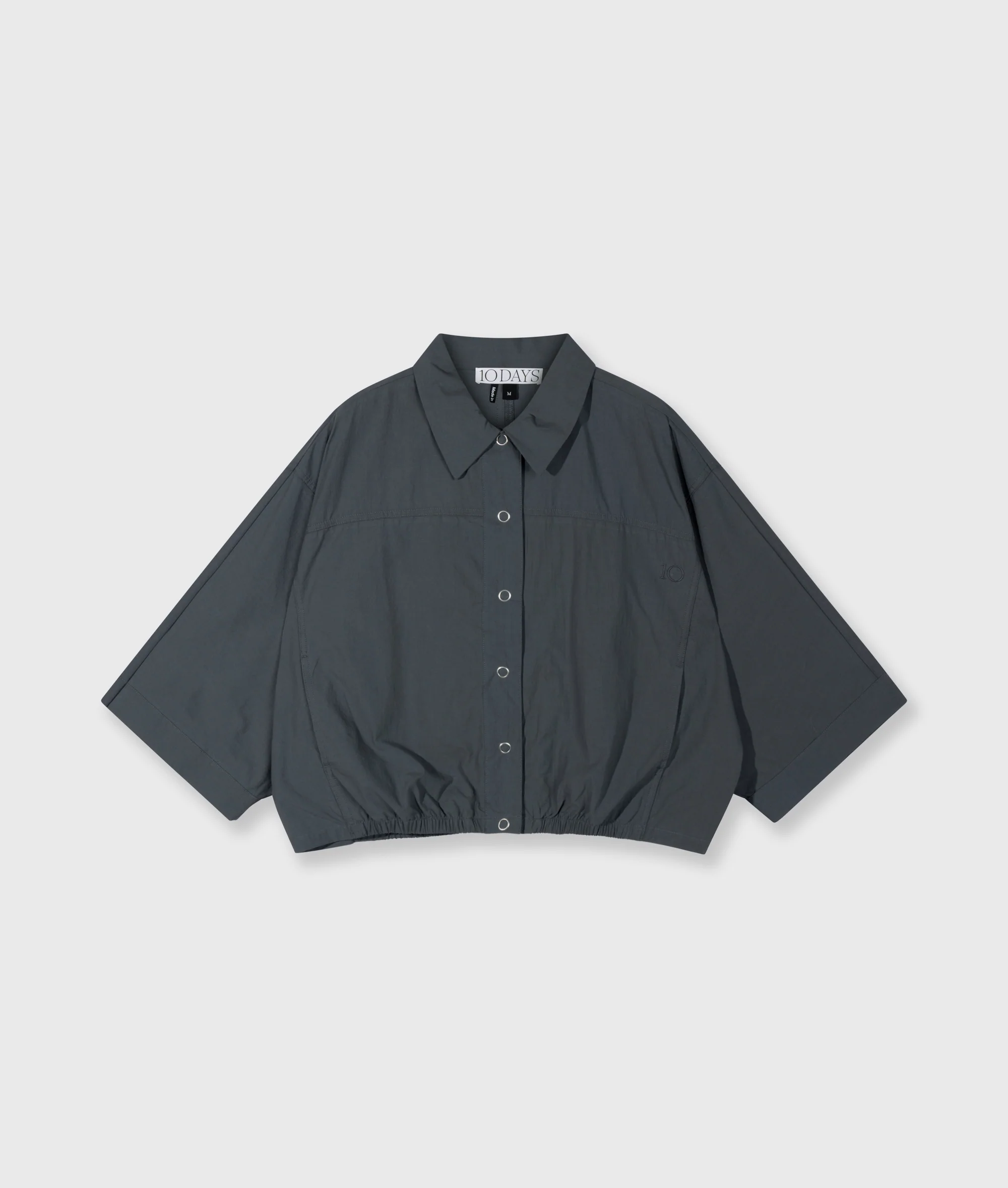 wide crinkle jacket | steel blue - Image 5