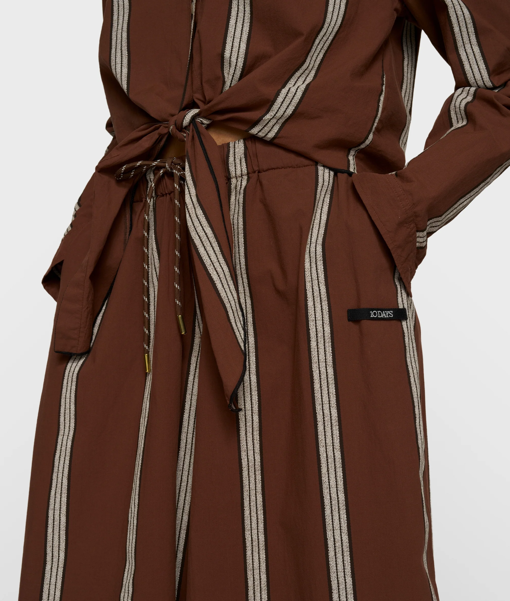 wide leg pants stripes | deep brown - Image 4