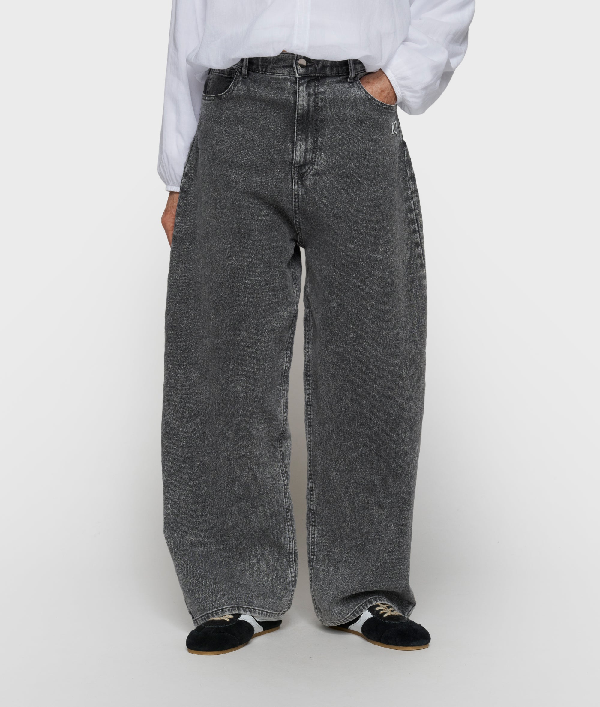 wide pants jog denim | black - Image 2