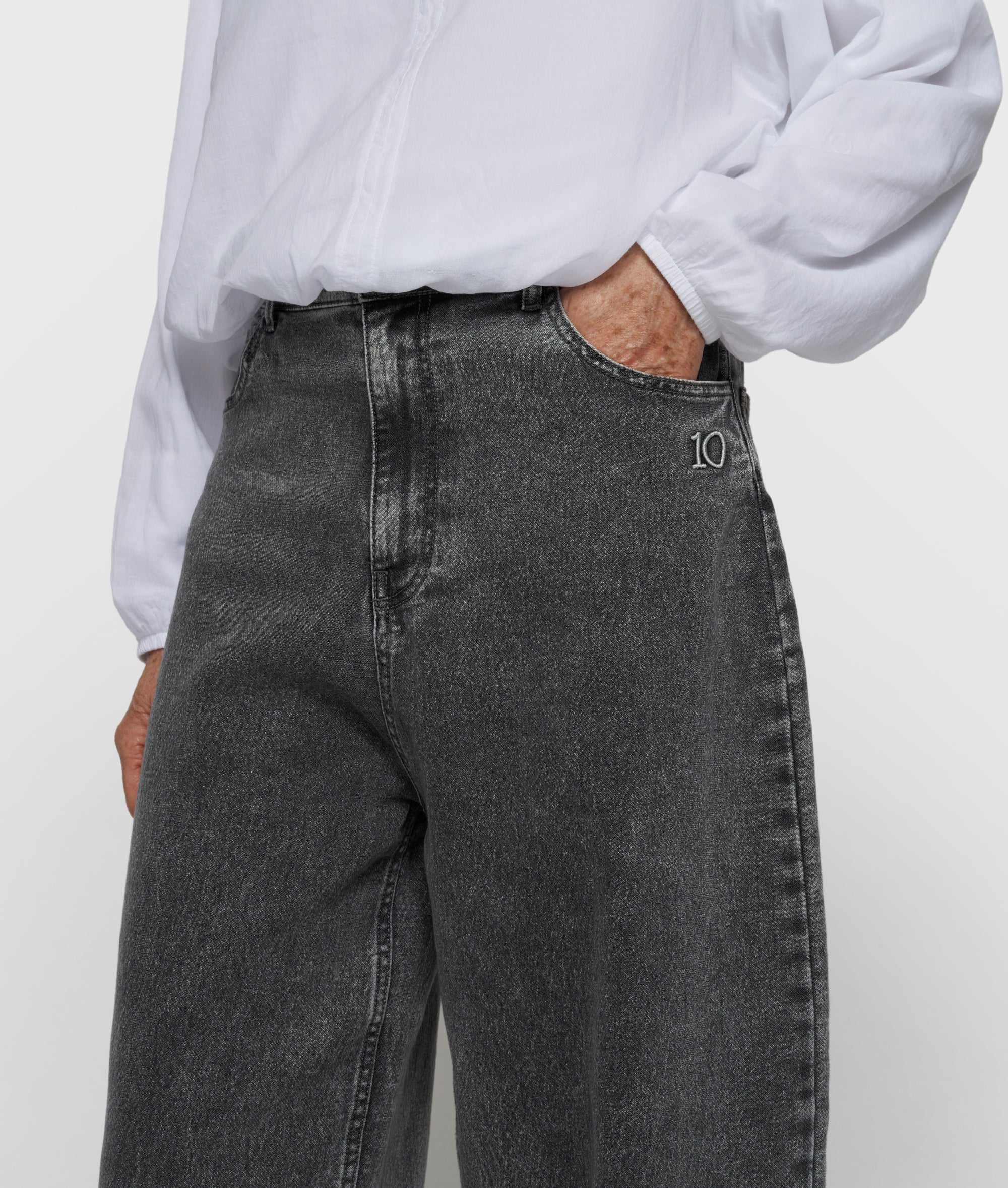 wide pants jog denim | black - Image 4