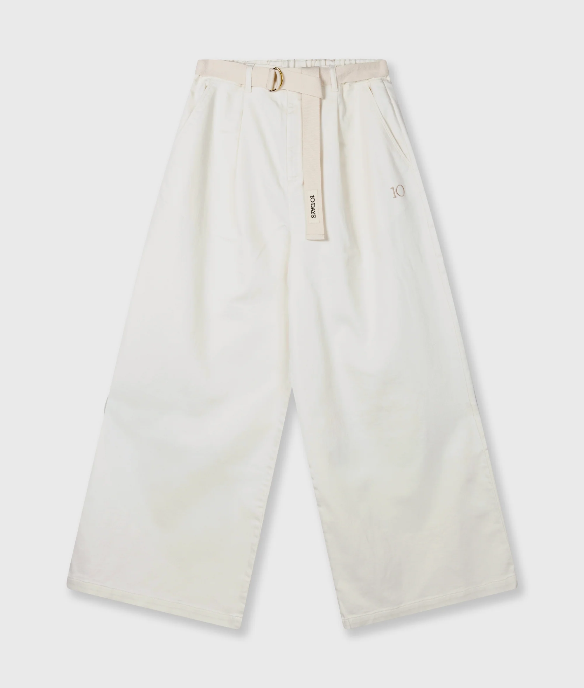 wide pants jog twill | pearl - Image 5
