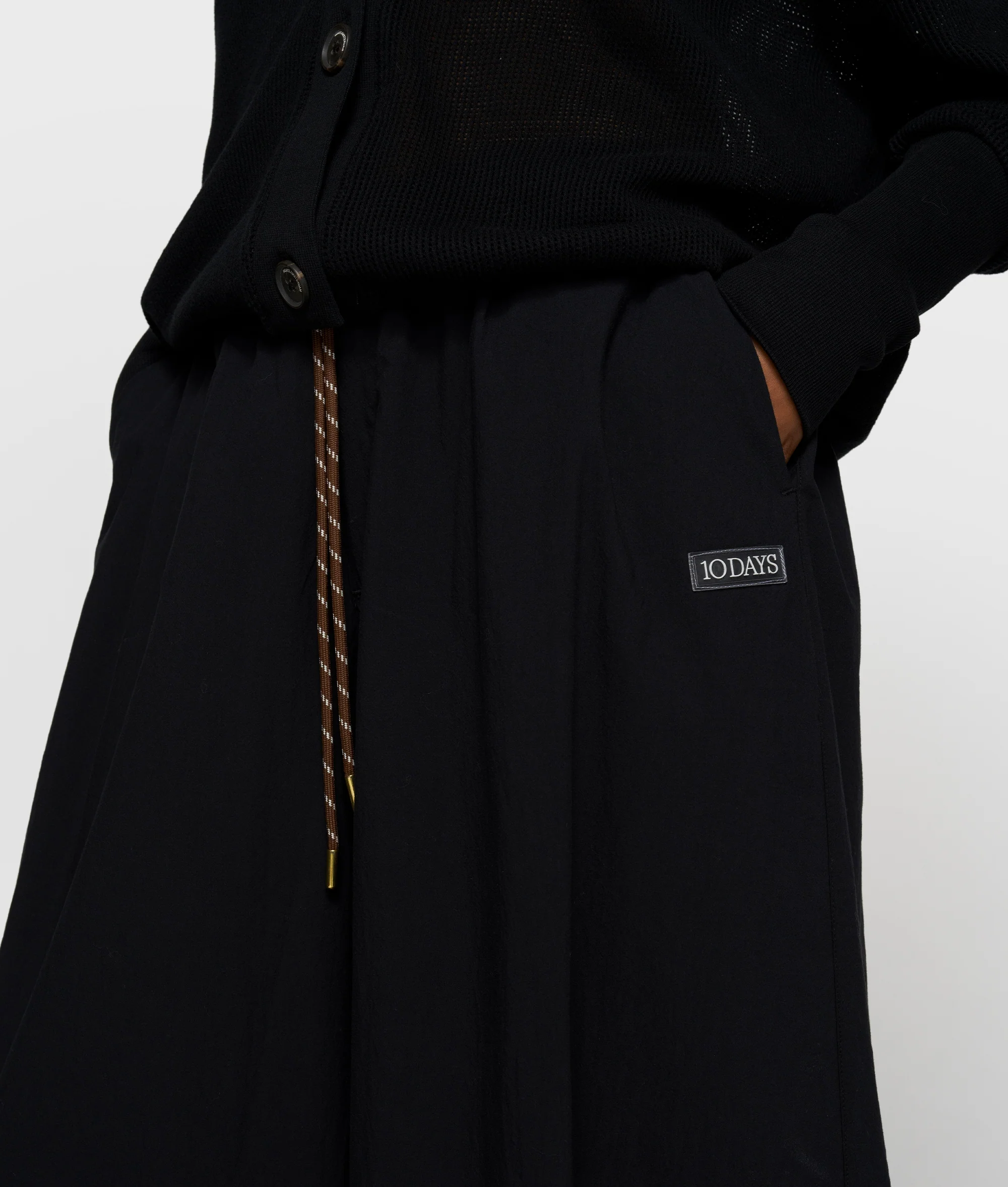 wide pants poplin | black - Image 4