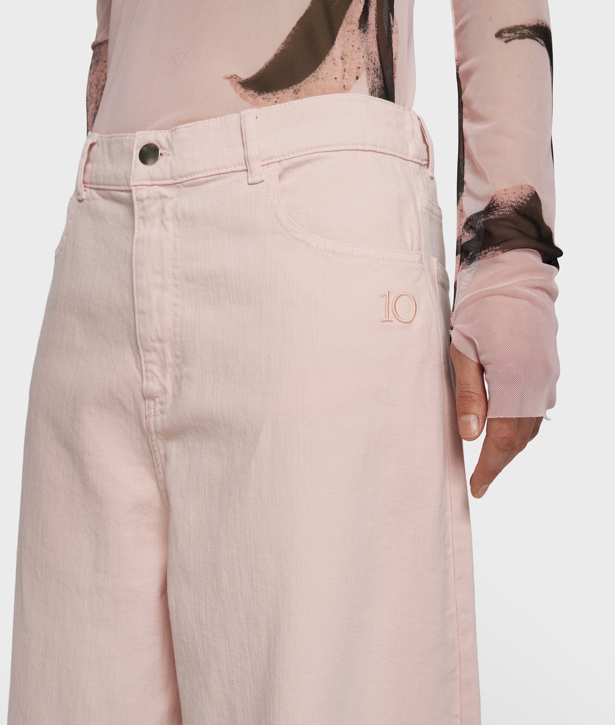 wide pants twill | powder - Image 4