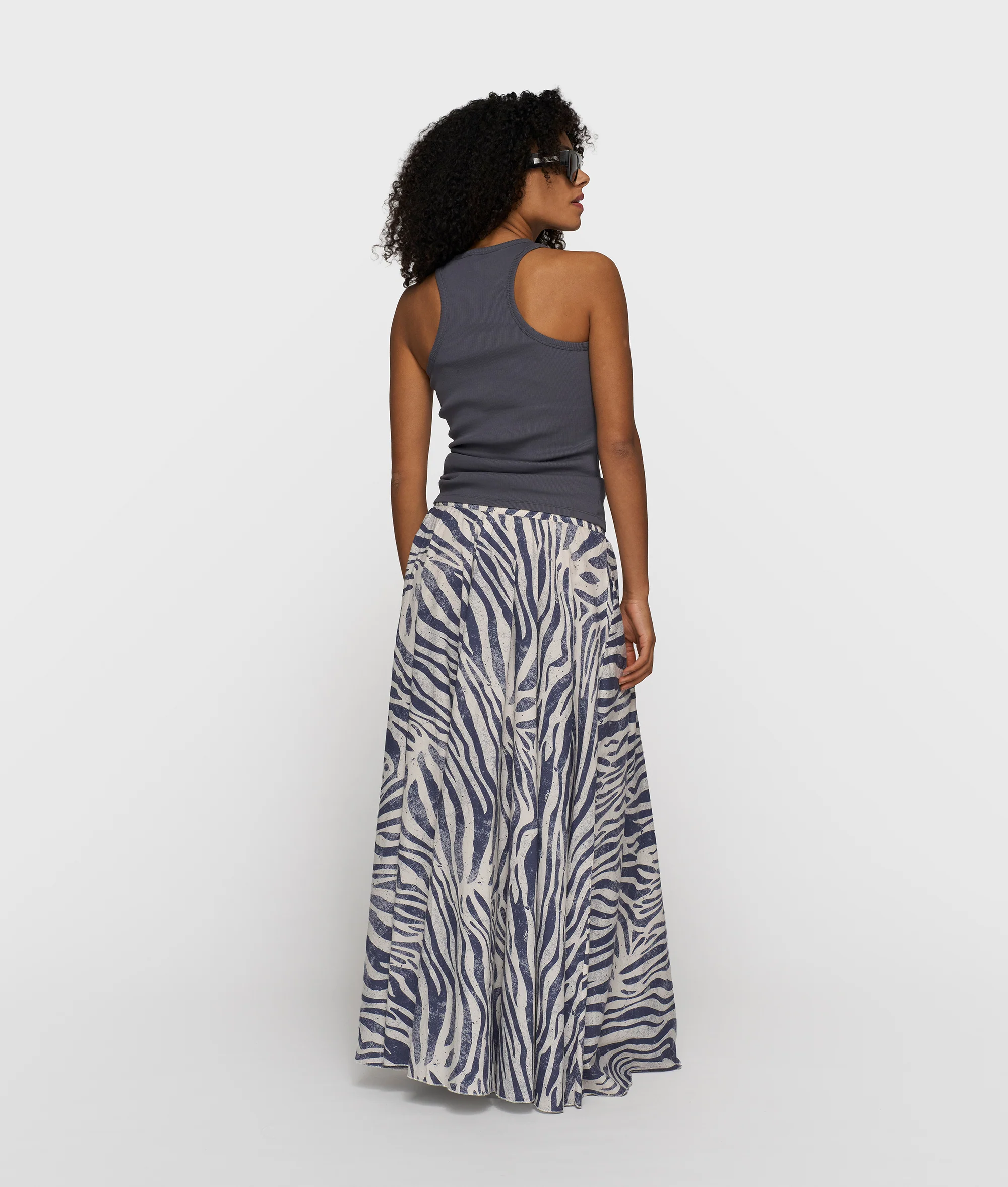 wide skirt zebra voile | light vanilla - Image 3
