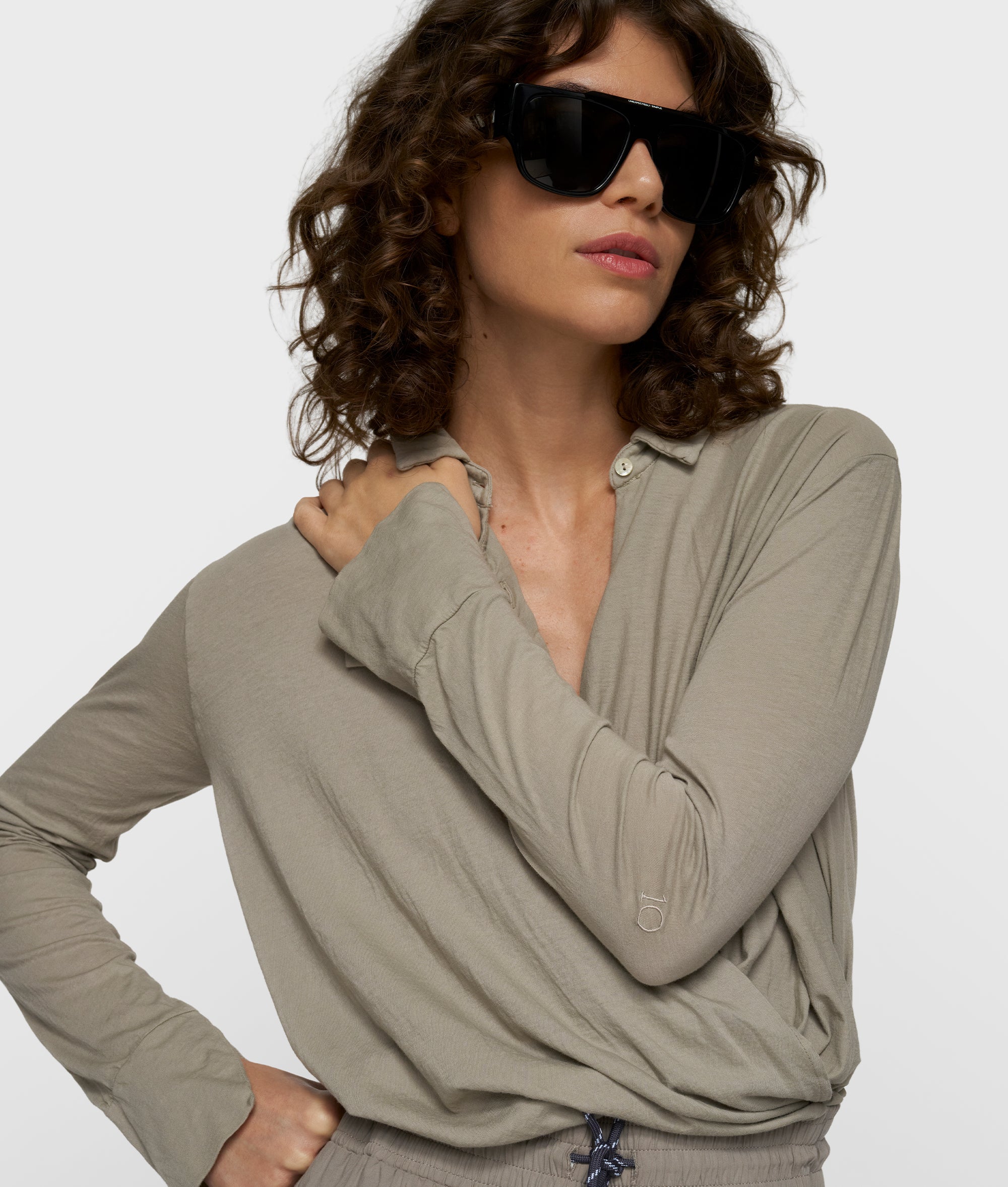 wrap blouse | fog - Image 2