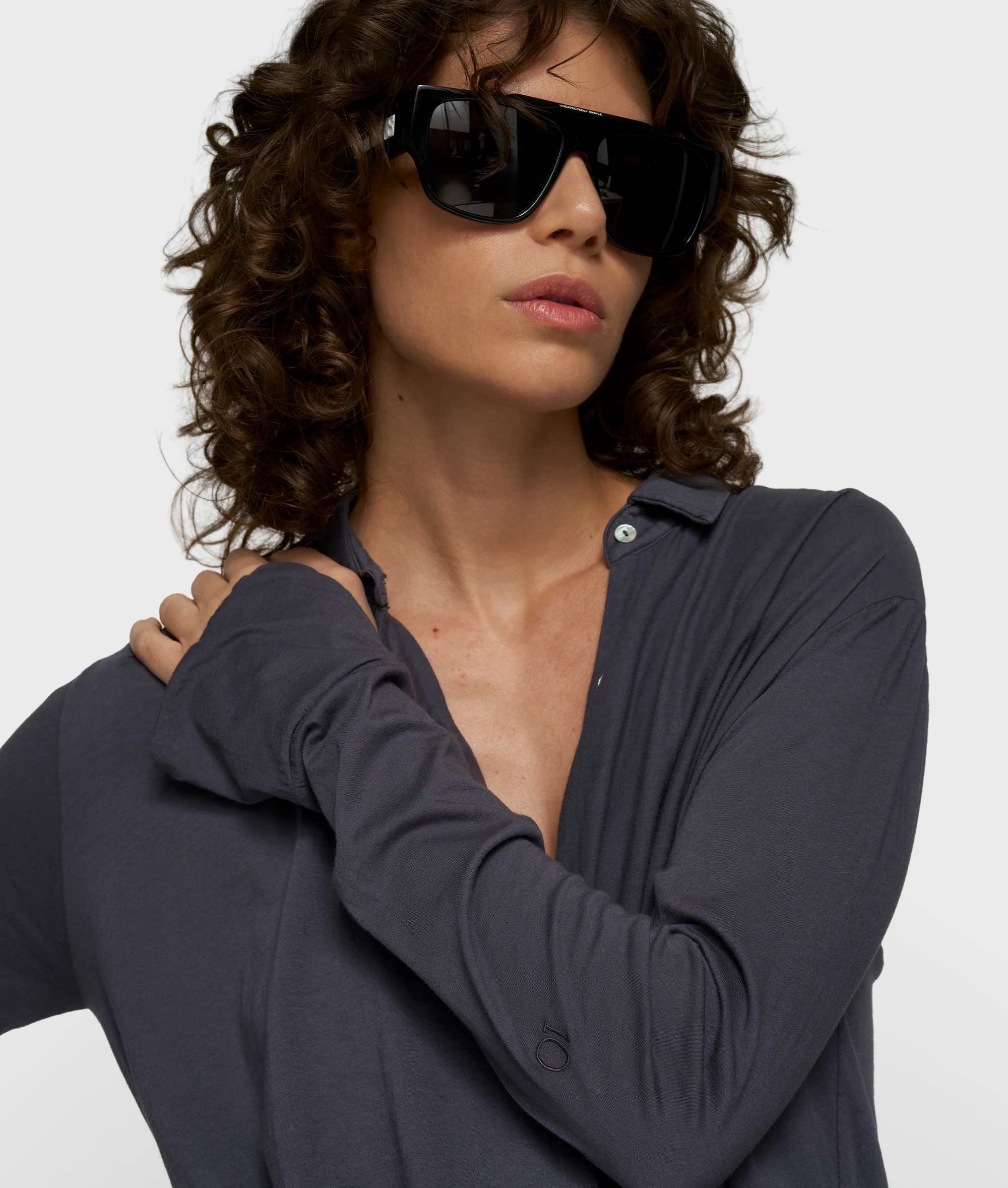 wrap blouse | steel blue - Image 2
