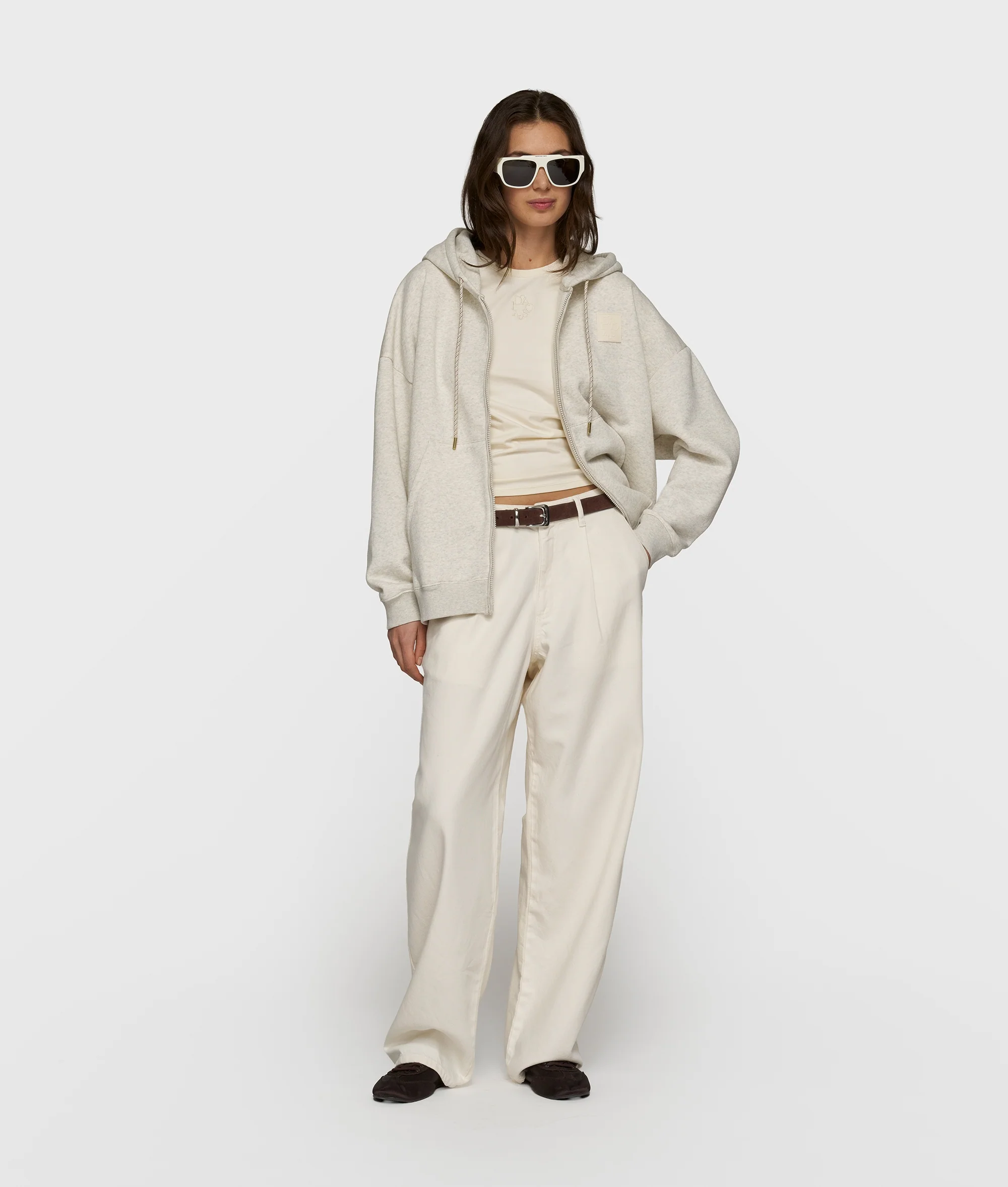 zip cardigan | soft white melee - Image 3